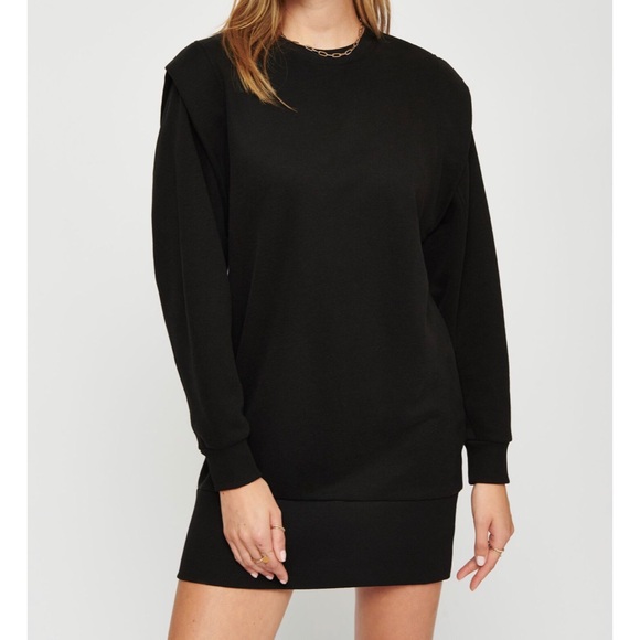 Sweatshirt Dress Cuffed Shoulder - Picture 2 of 5
